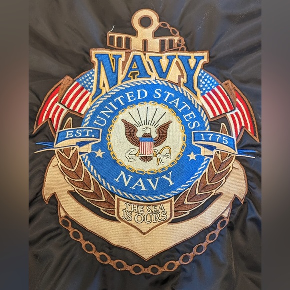 EMBROIDERY US NAVY PUFFER JACKET “The Sea is Ours”